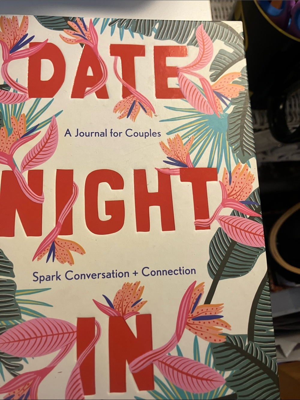 Chronicle Books Coral and Navy "Date Night In" Couples Journal